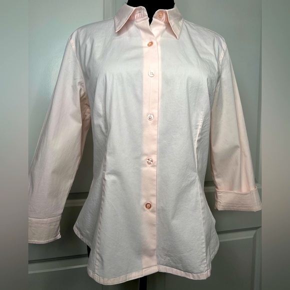 Pale Pink Button Down Blouse - Picture 1 of 5